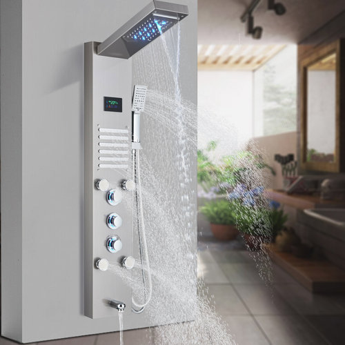 AlenArtWater 45" Shower Panel Fixed Shower Head & Reviews Wayfair